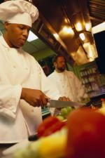 Chef chopping up food